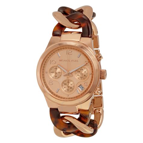 michael kors tortoise shell chain link watch|michael kors runway twist watch.